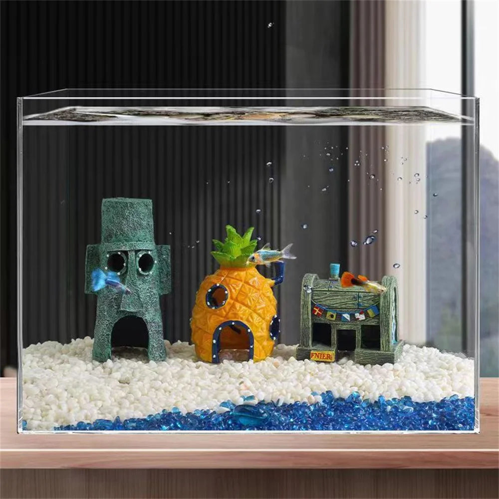 Aquarium Decor Ornaments Pineapple House