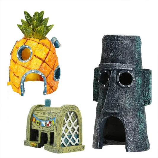 Aquarium Decor Ornaments Pineapple House